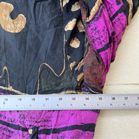 Vintage Reversible, Bomber Jacket 100% Silk 90's Abstract Print Men Size Medium - Picture 6 of 8